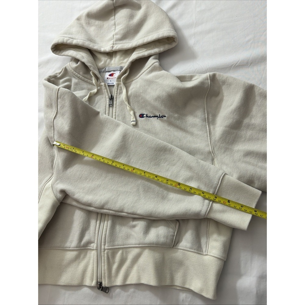Champion Hoodie Women's Full Double zipup white Logo Size Large Cotton/Polyester - Picture 8 of 16